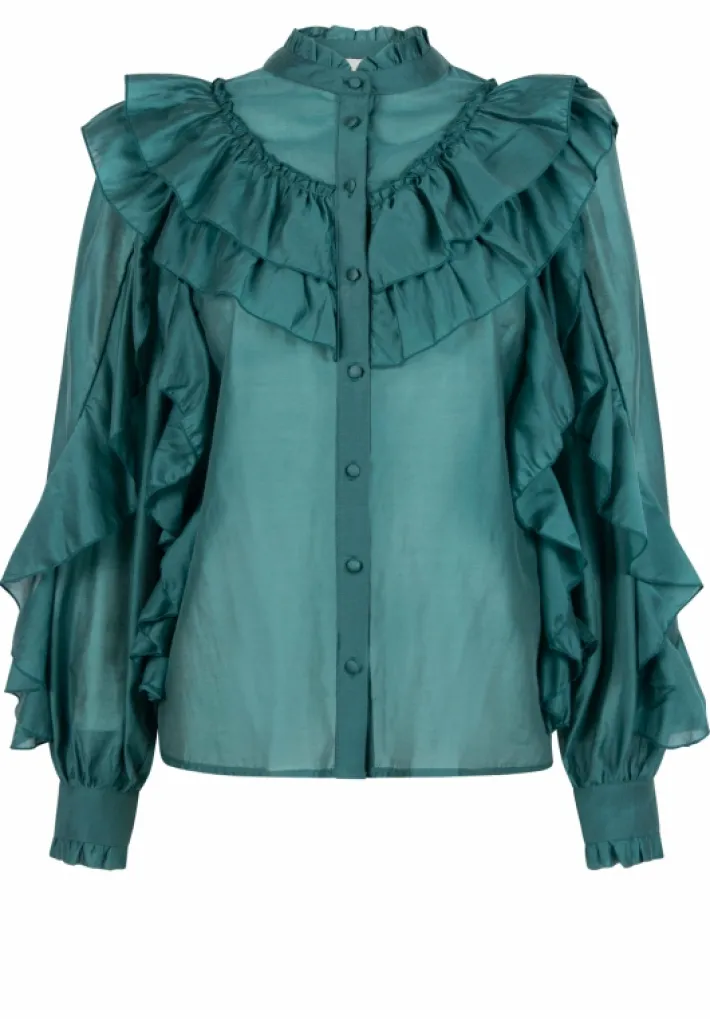 AAIKO Party Collection | Blouses<Daria Blouse Zeegroen