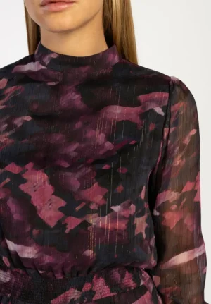 AAIKO Party Collection | Jurken<Gabry Jurk Bloemenprint Burgundy