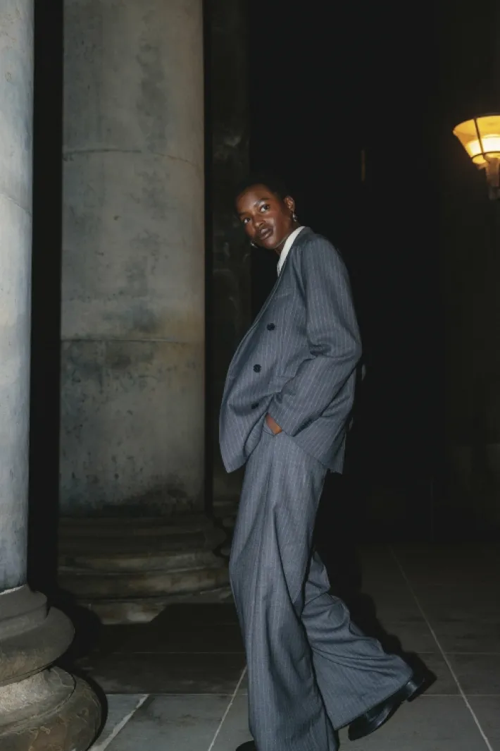 AAIKO Suits | Blazers<Heidy Pinstripe Blazer Grijs