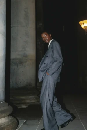 AAIKO Suits | Blazers<Heidy Pinstripe Blazer Grijs