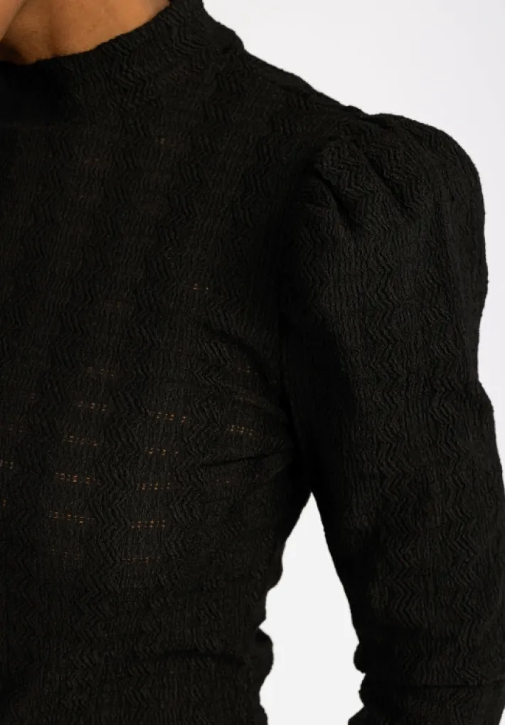AAIKO Tops<Ivona Zig-Zag Top Zwart