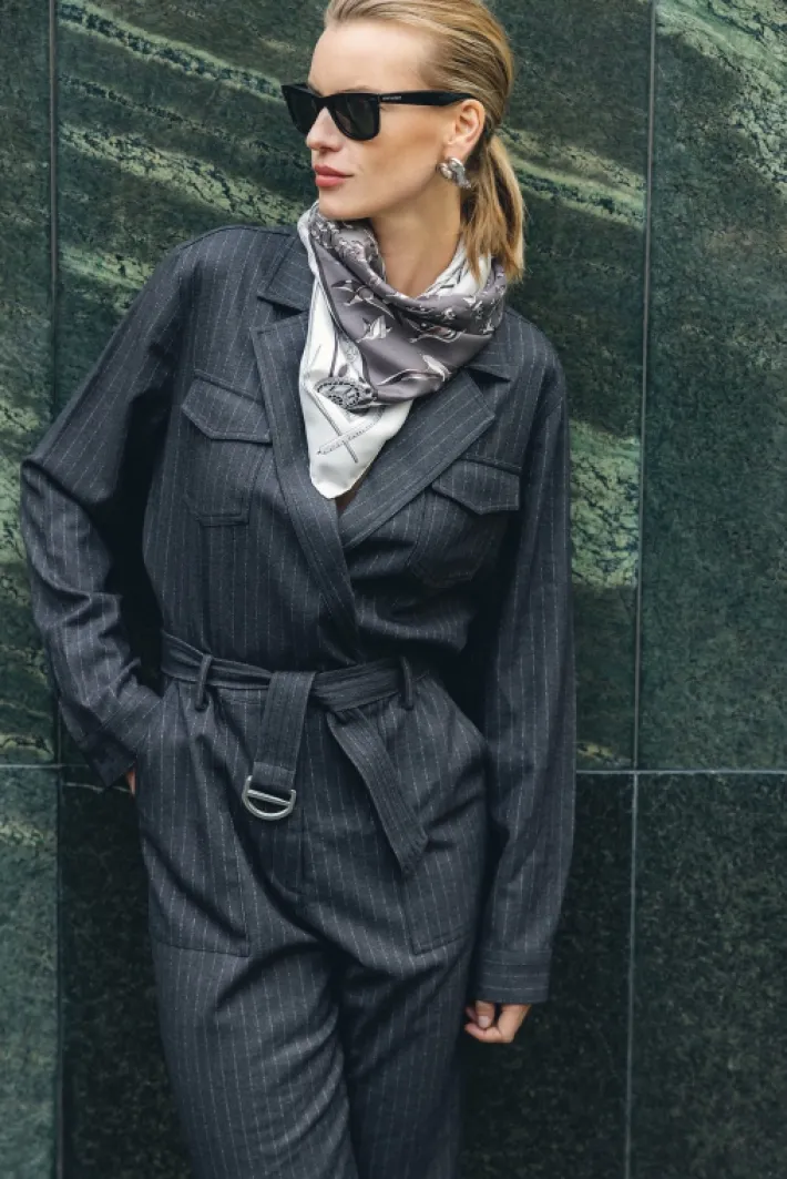 AAIKO Jumpsuits | Sustainable Styles<Jessie Pinstripe Jumpsuit Grijs