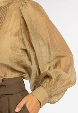 AAIKO Blouses | Sustainable Styles<Paula Dotted Blouse Taupe